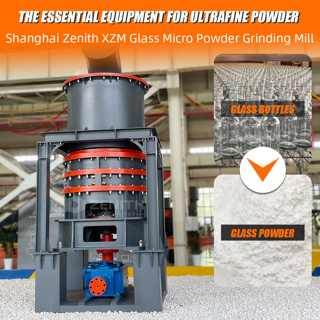 Working principle diagram of XZM ultrafine grinding mill showing material and airflow path